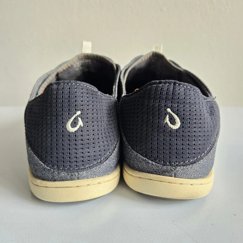 OluKai Nohea‎ Moku Mens 10.5 Charcoal Dark Shadow Boat Shoes Sneakers 10283-6C6C